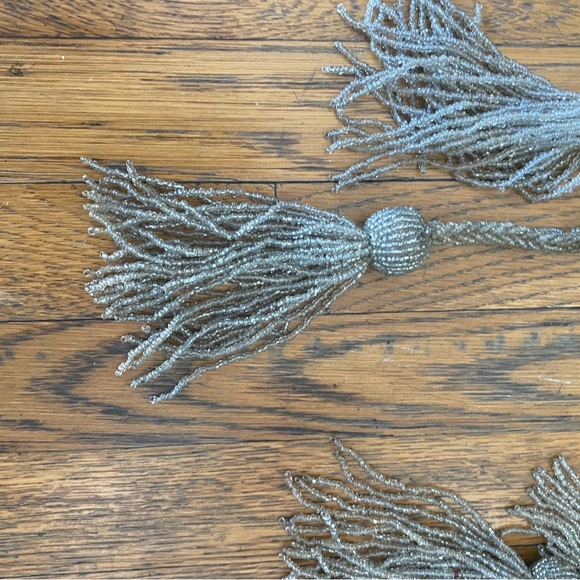 Silver/gray beaded curtain tiebacks there are two of them - Picture 1 of 3